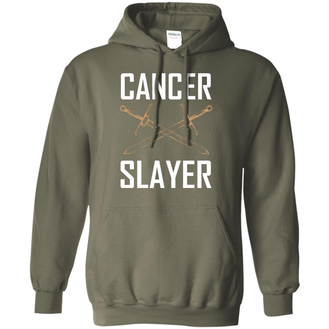 Cancer Slayer Cancer Survivor Shirt Military Green