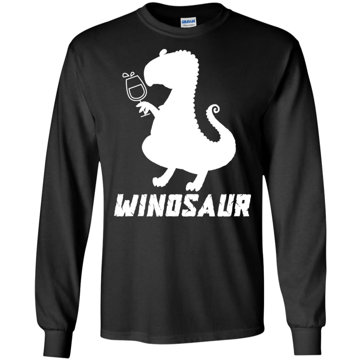Drinking Party T-shirt Winosaur Wine Dinosaur Black