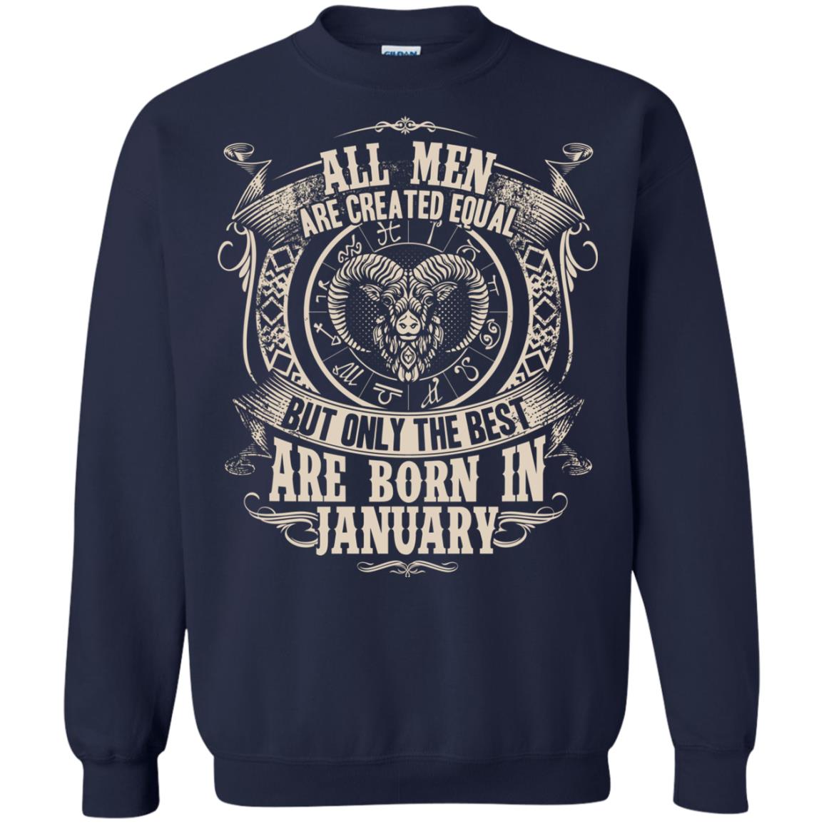 All Men Are Created Equal, But Only The Best Are Born In January T-shirt Navy