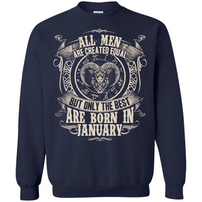 All Men Are Created Equal, But Only The Best Are Born In January T-shirt Navy
