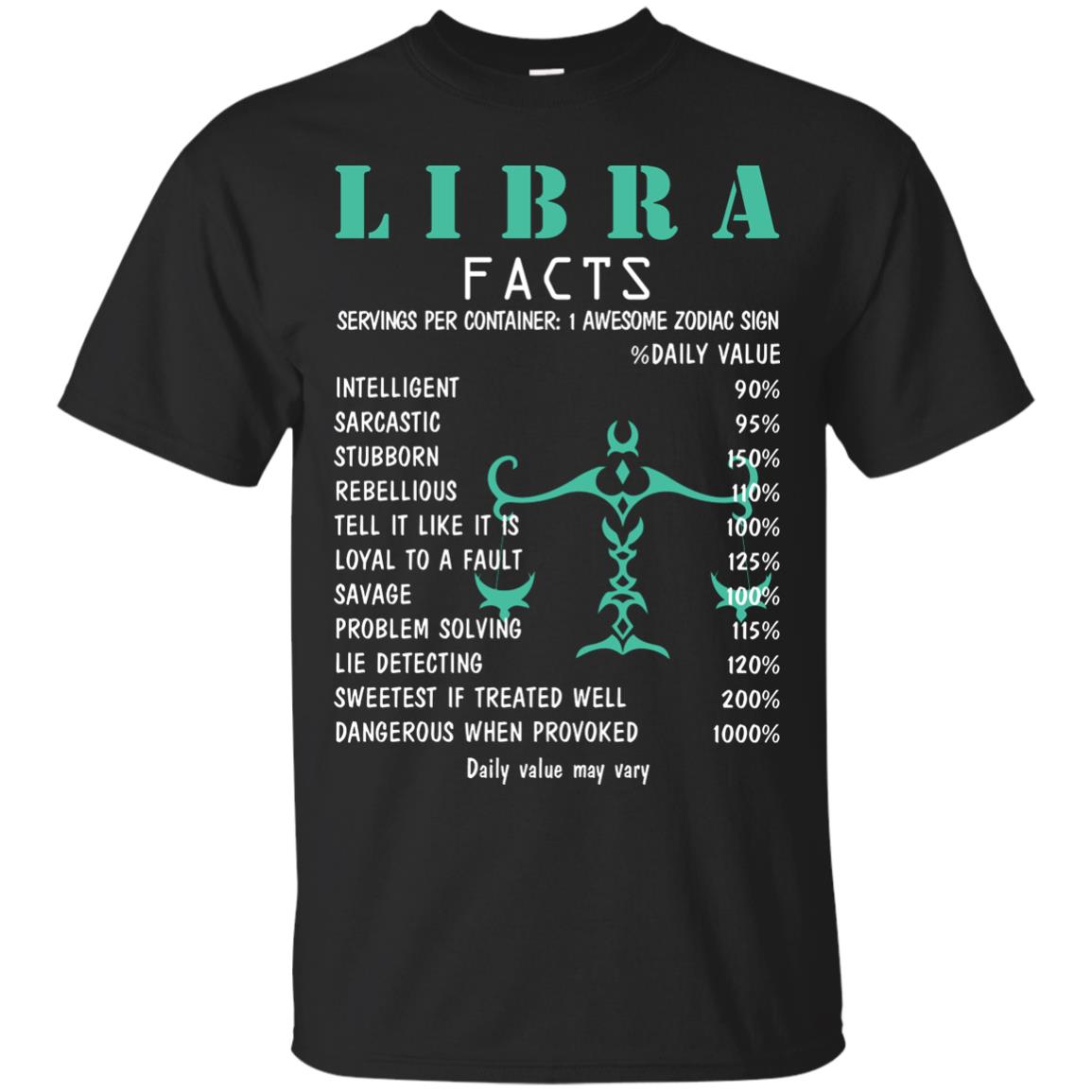 Libra Facts 1 Awesome Zodiac Sign Gift Shirt For Libra Horoscop Black