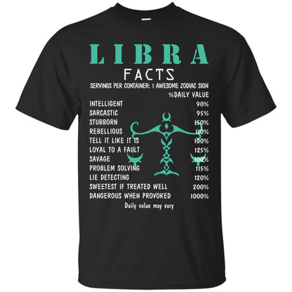 Libra Facts 1 Awesome Zodiac Sign Gift Shirt For Libra Horoscop Black