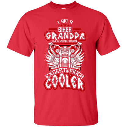 I Am A Biker Grandpa Like A Normal Grandpa Bike T-shirt For Papa Red
