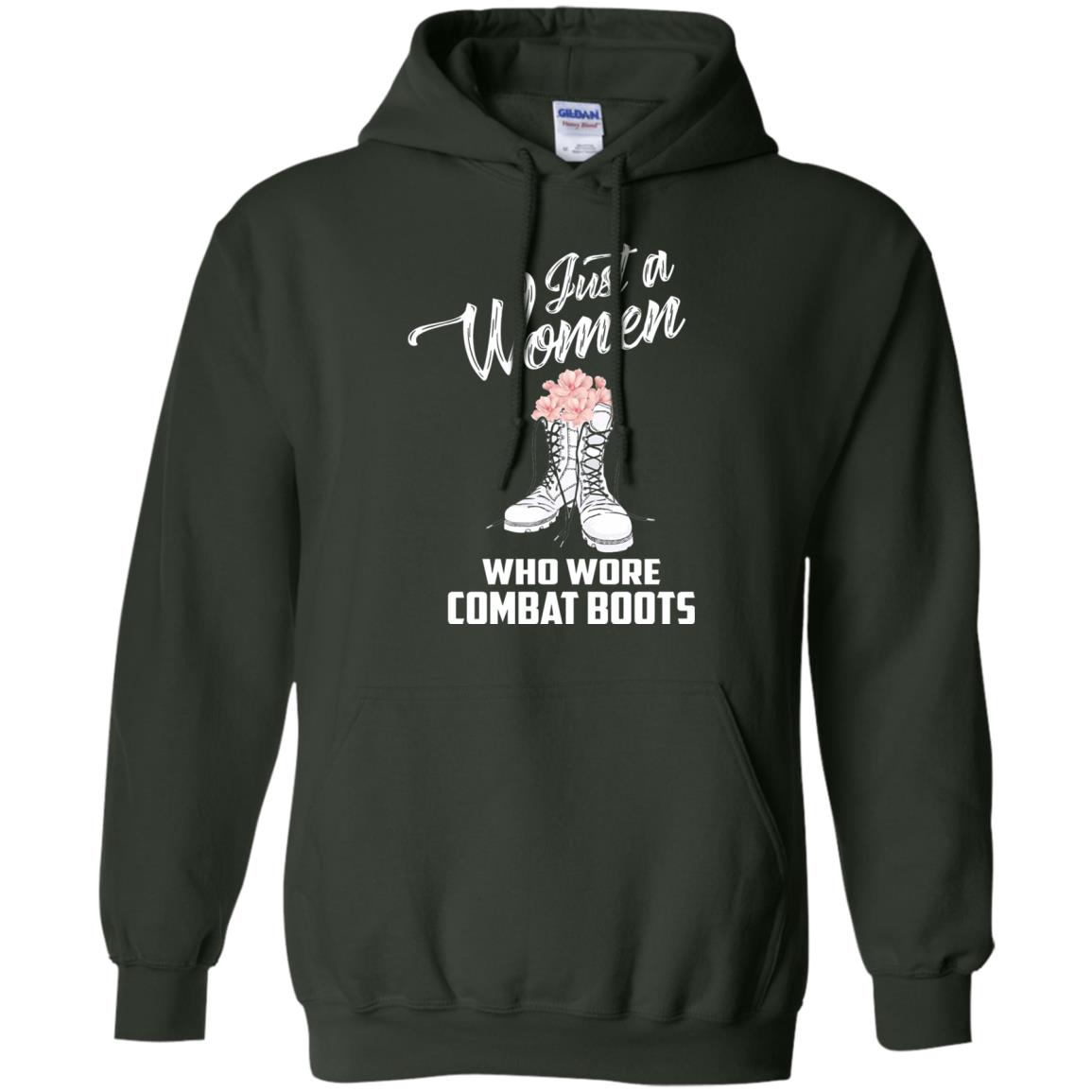 Just A Woman Who Wore Combat Boots Female Veteran T-shirt Forest Green