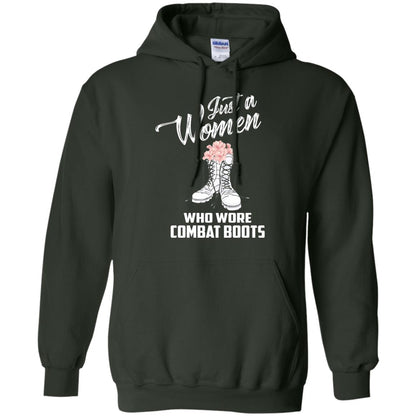 Just A Woman Who Wore Combat Boots Female Veteran T-shirt Forest Green