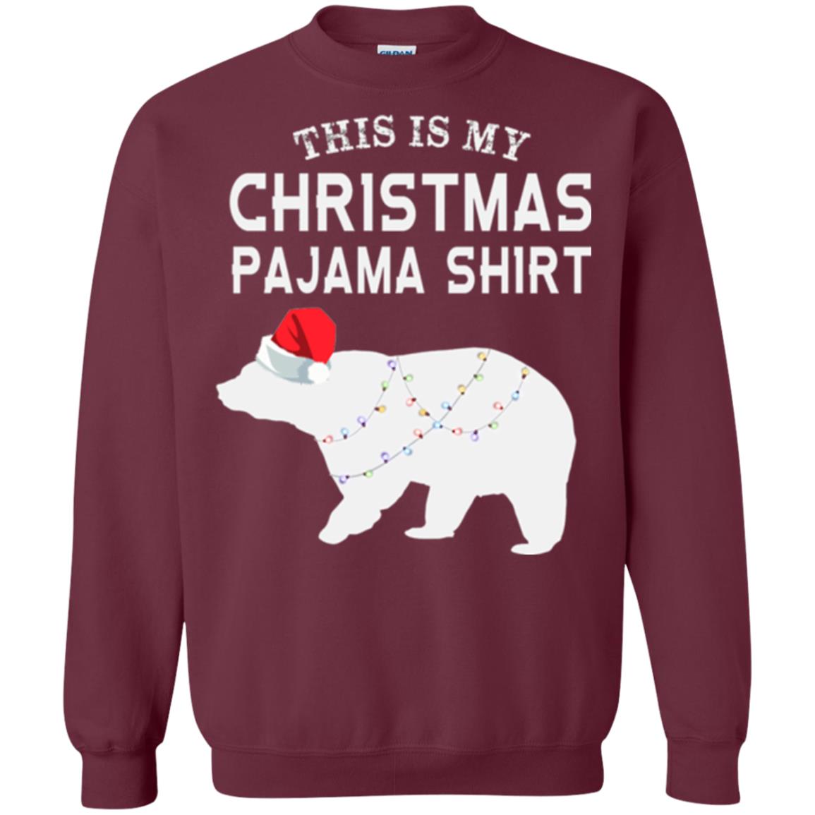 Polar Bear T-shirt This Is My Christmas Pajama Maroon