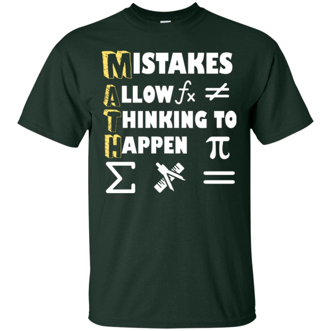 Math Lover T-shirt Mistakes Allow Thinking To Happen Forest
