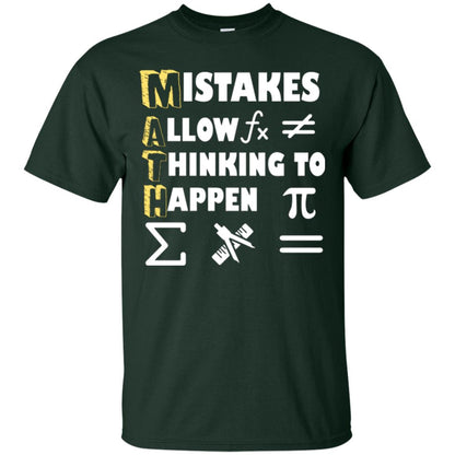 Math Lover T-shirt Mistakes Allow Thinking To Happen Forest