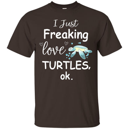 I Just Freaking Love Turtles Ok Sea Turtle Beach Shirt Dark Chocolate