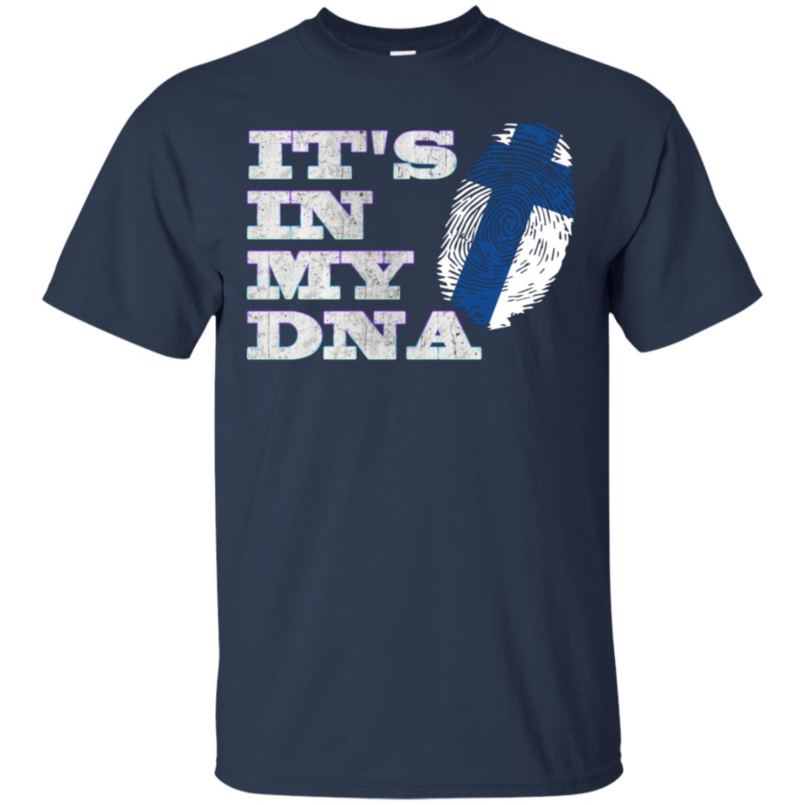 It's In My Dna Finnish Finland Flag Shirt Navy