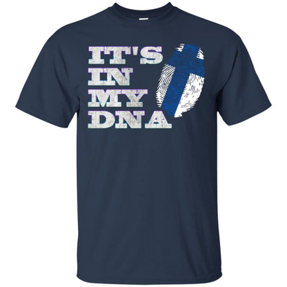It's In My Dna Finnish Finland Flag Shirt Navy