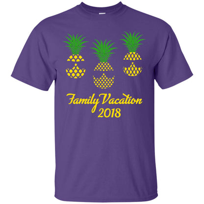 Family Vacation 2018 Shirt Hawaii Pineapple Sunglasses Purple
