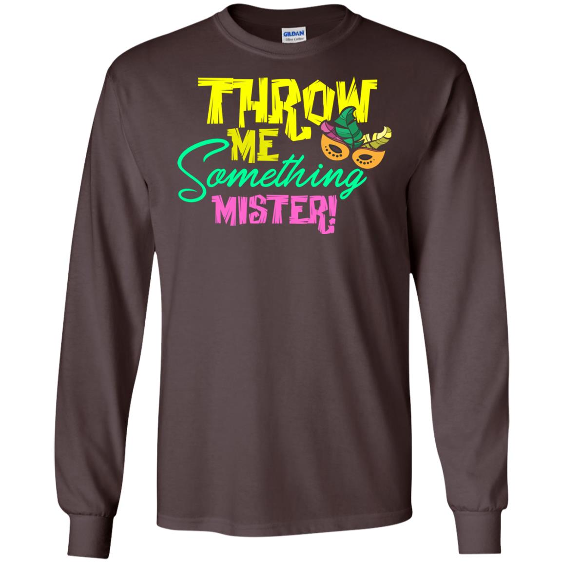 Mardi Gras T-shirt Throw Me Something Mister Dark Chocolate