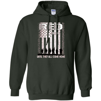 Red Friday Military T-shirt Untill They All Come Home Forest Green