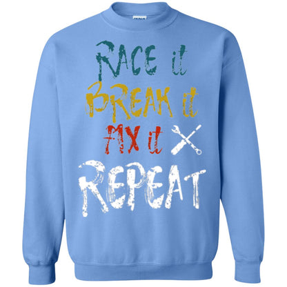 Mechanic T-shirt Race It Break It Fix It Repeat Carolina Blue