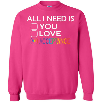All I Need Is Acceptance Lgbt Shirt Heliconia