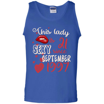 This Lady Is 21 Sexy Since September 1997 21st Birthday Shirt For September Womens Royal