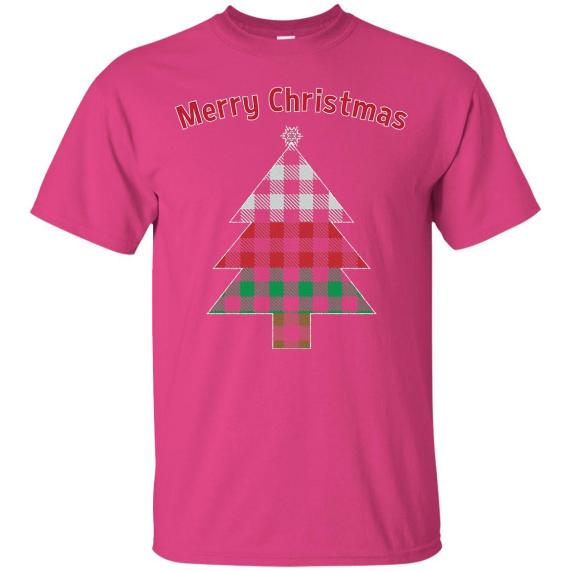 Unique Buffalo Plaid Tree Christmas Matching Pajama T-Shirt Heliconia