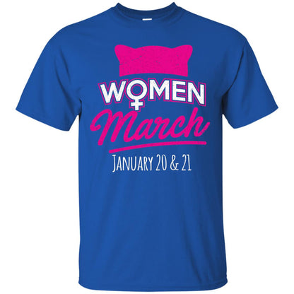 Women's Right T-shirt Women March January 2018 Pussycat Ears Hat Royal