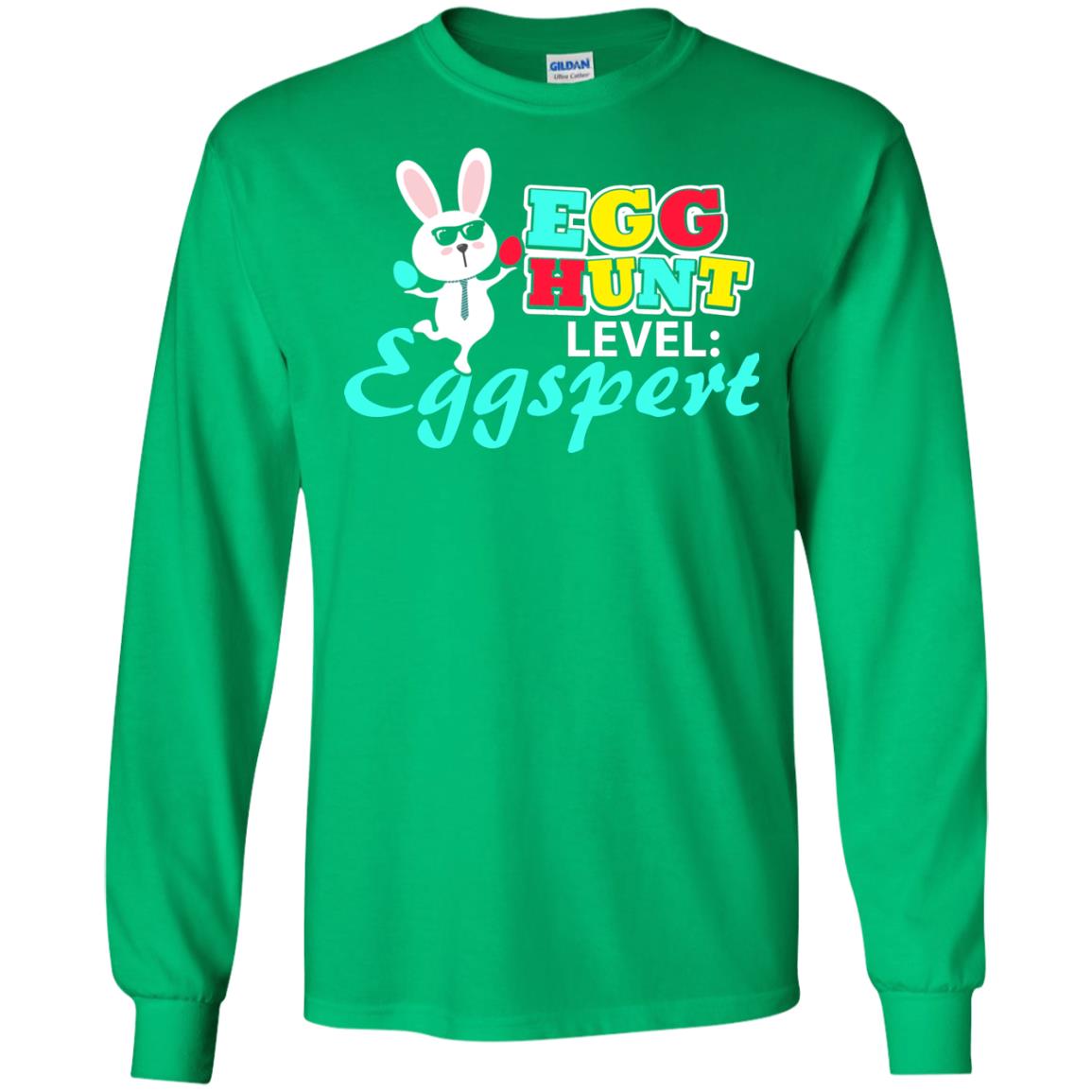 Egg Hunt Level Eggspert Easter Holiday T-shirt Irish Green