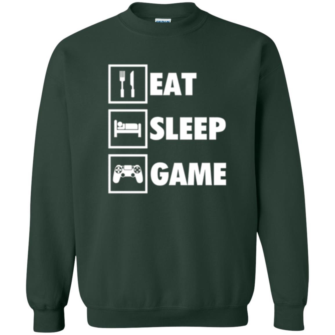 Gamer T-shirt Eat Sleep Game Forest Green
