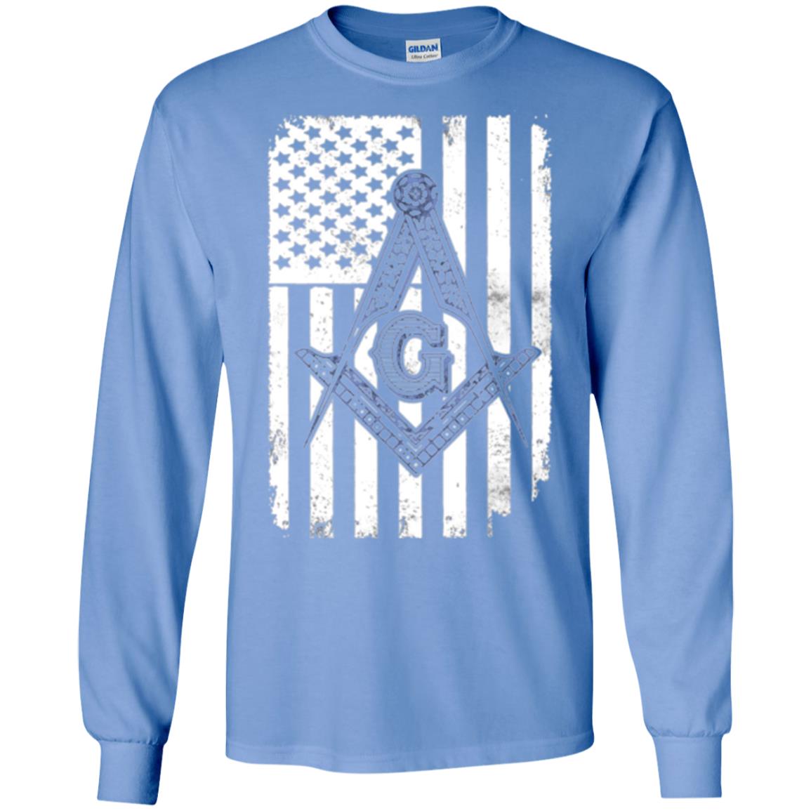 Freemason Usa Flag Logo Freemasonry America T-shirt Carolina Blue