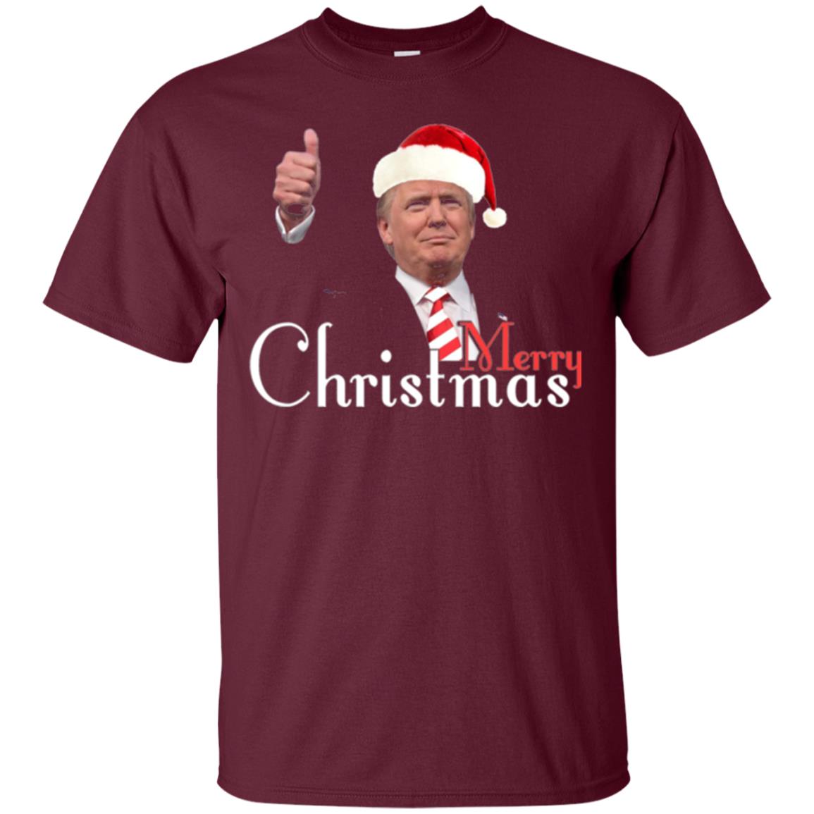 Trump Merry Christmas T-shirt Maroon