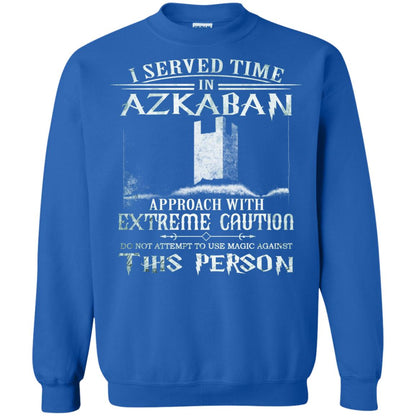 I Served Time In Azkaban Approach With Extreme Caution Harry Potter Fan T-shirt Royal