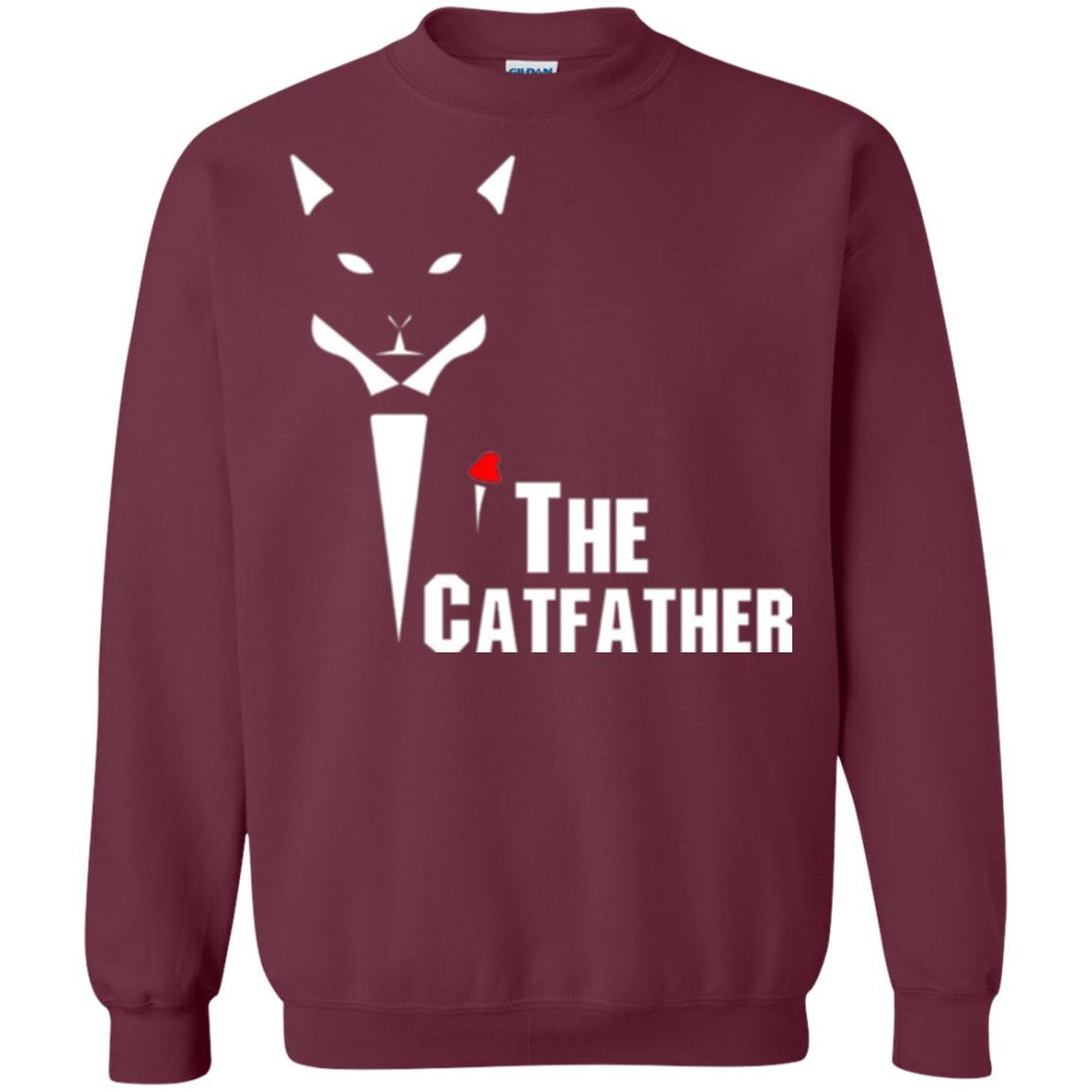 Cat Dad Lover T-shirt The Catfather T-shirt Maroon