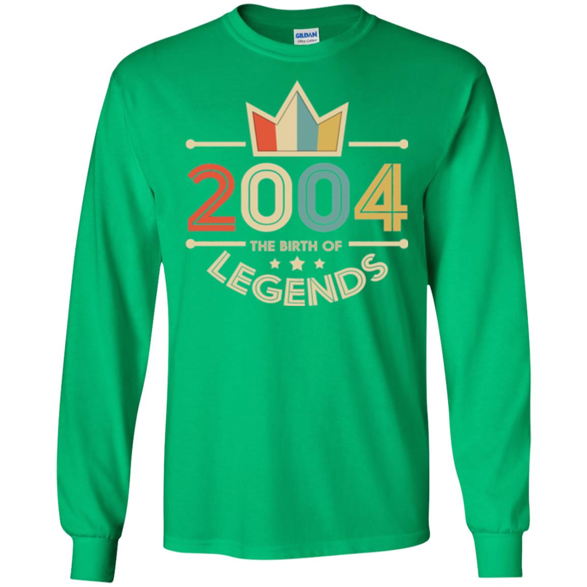 Brithday T-shirt Vintage 2004 The Birth Of Legends Irish Green