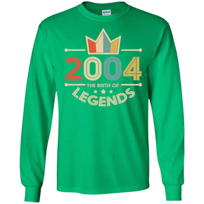 Brithday T-shirt Vintage 2004 The Birth Of Legends Irish Green