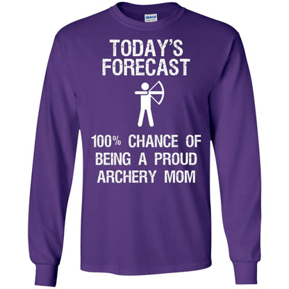 Archery Mom Shirt Forecast Chance Of Being A Proud Archery Mom Purple