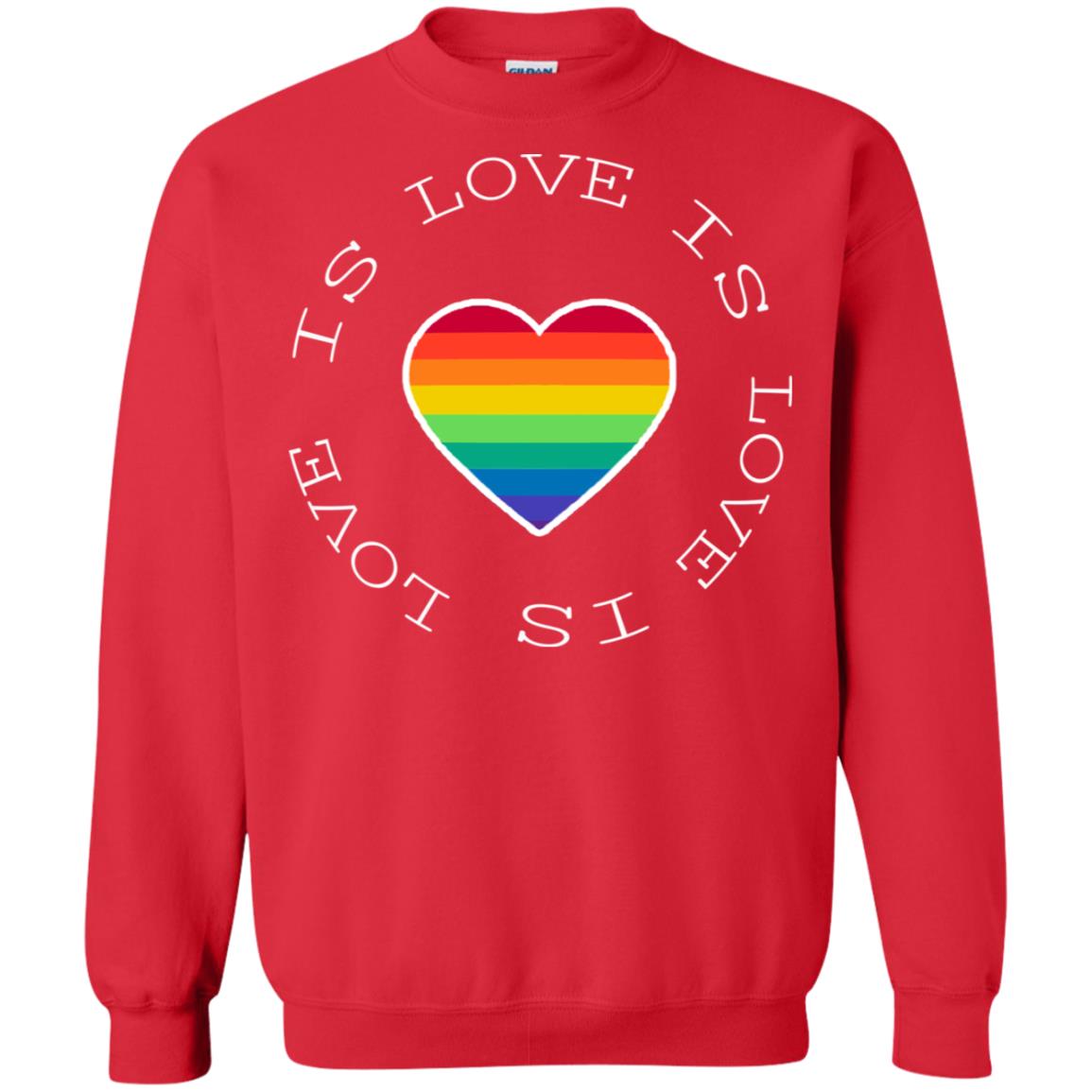 Love Is Love Rainbow Heart Lgbt Support Gift Shirt Red