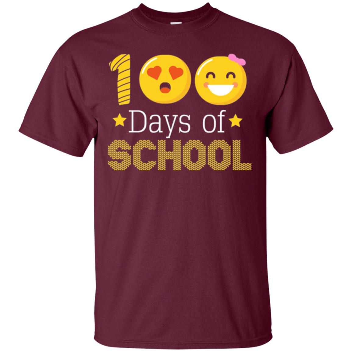 Teacher T-shirt 100 Days Of School T-shirt Maroon