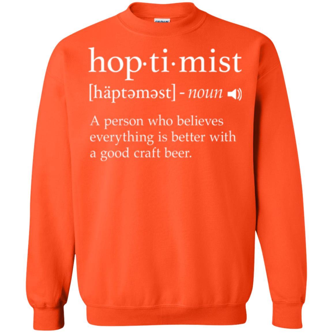 Beer Lover T-shirt Hoptimist Definition Orange