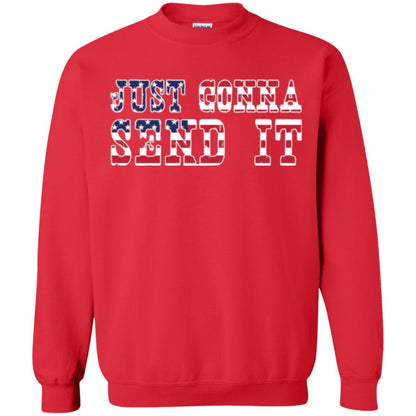 Patriotic Red White Blue T-shirt Just Gonna Send It Red