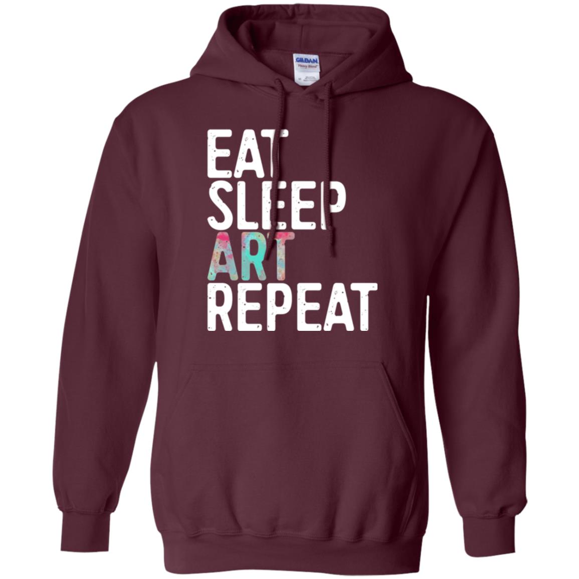 Art Lover T-shirt Eat Sleep Art Repeat Maroon