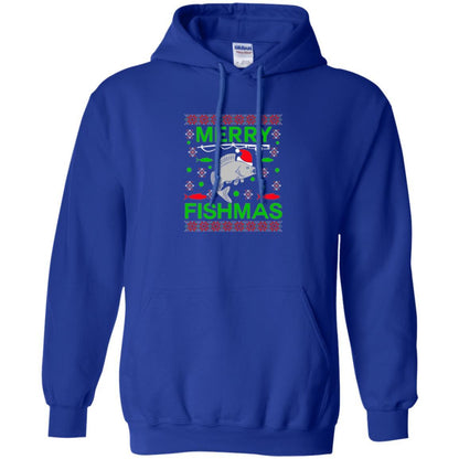 Christmas T-shirt Merry Fishmas Merry Christmas Fisherman Royal