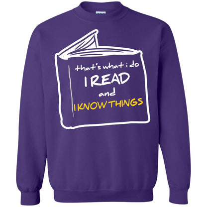 Book Lover T-shirt That's What I Do I Read And I Know Things Purple
