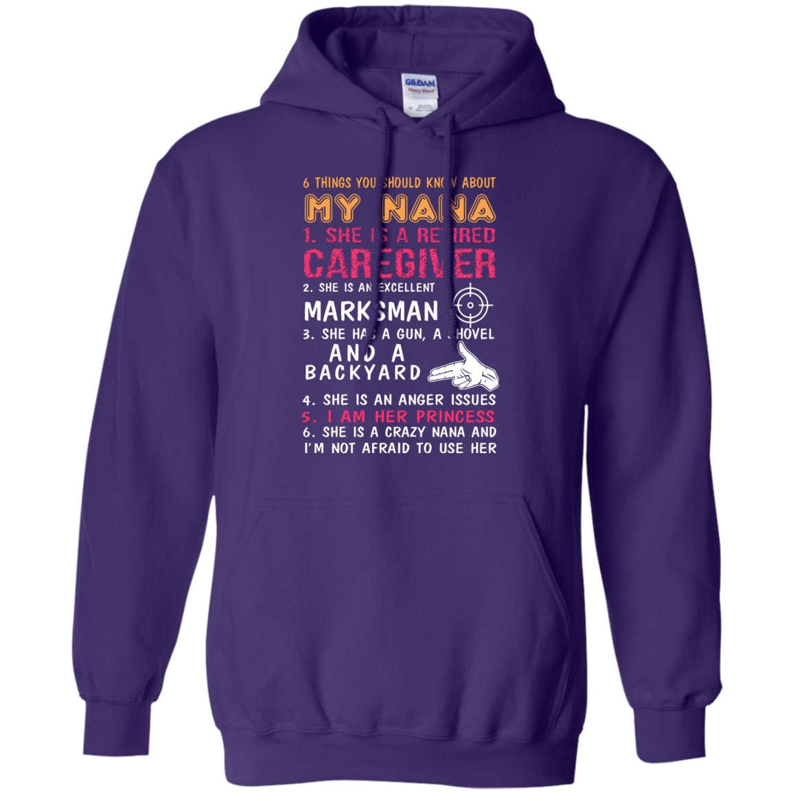 Family T-Shirt 6 Things You Should Know About My Nana Purple