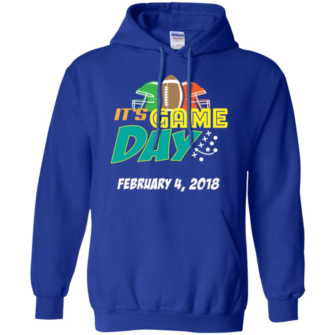Football Lover T-shirt It_s Game Day February 4 2018 T-shirt Royal