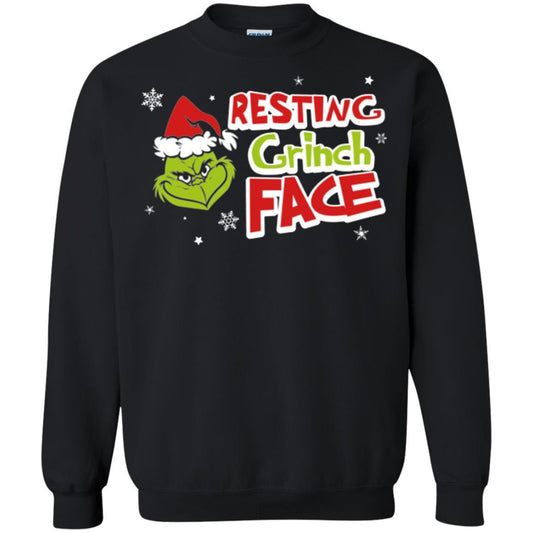 Christmas T-shirt Resting Grinch Face Black