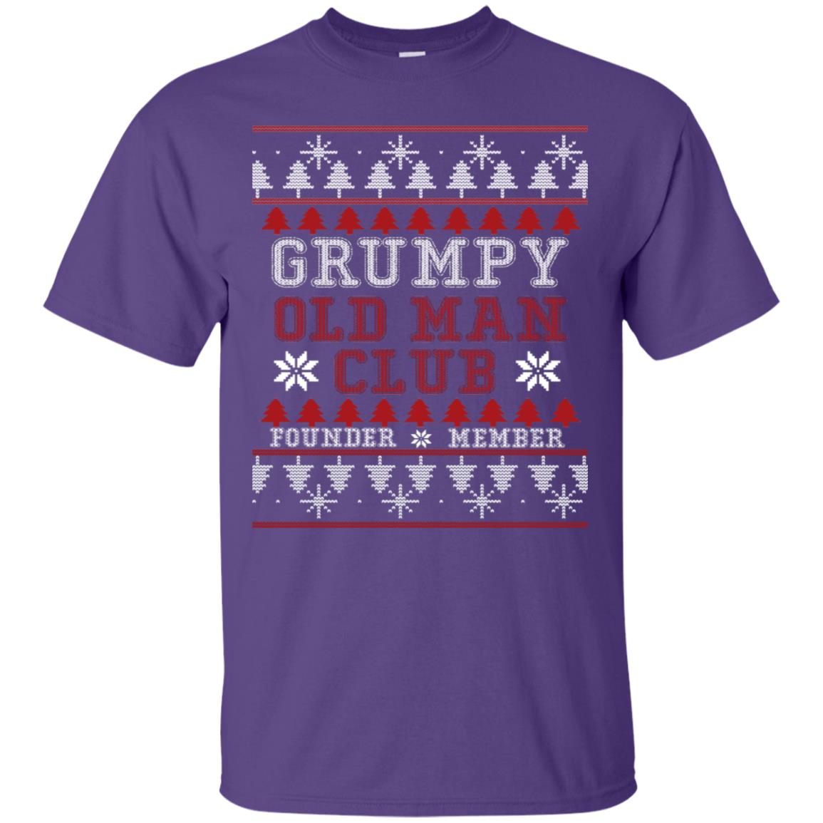 Grumpy Old Man Club Founder Member Ugly Christmas Idea Shirt Purple