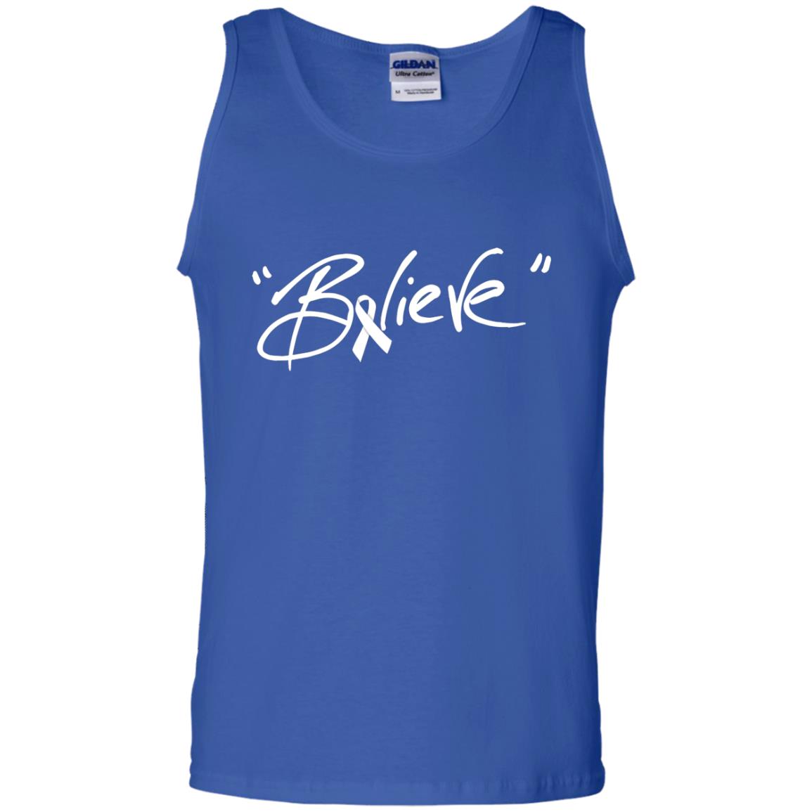 Lung Cancer Awareness Shirt Clear Ribbon Believe Royal
