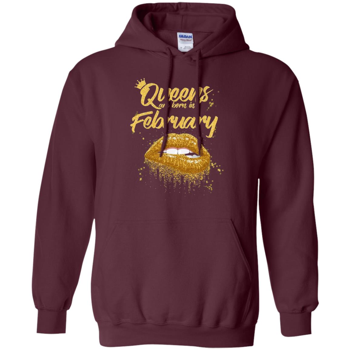 Black Women T-shirt Queens Are Born In February Birthday Maroon