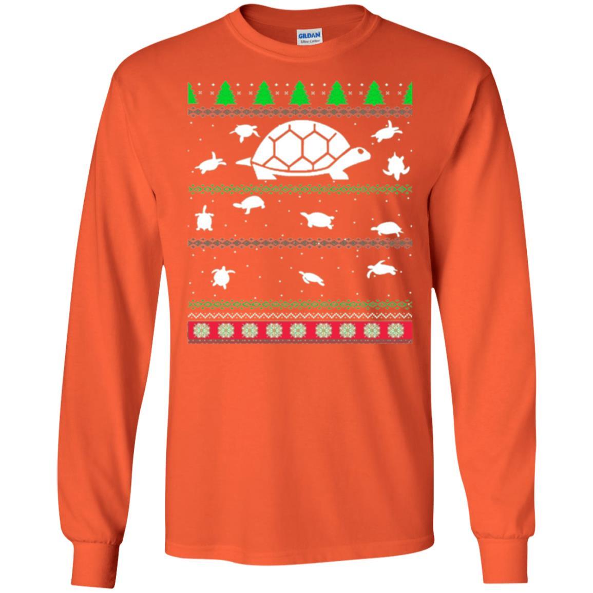 Christmas T-shirt Turtle Lover Merry Christmas Orange