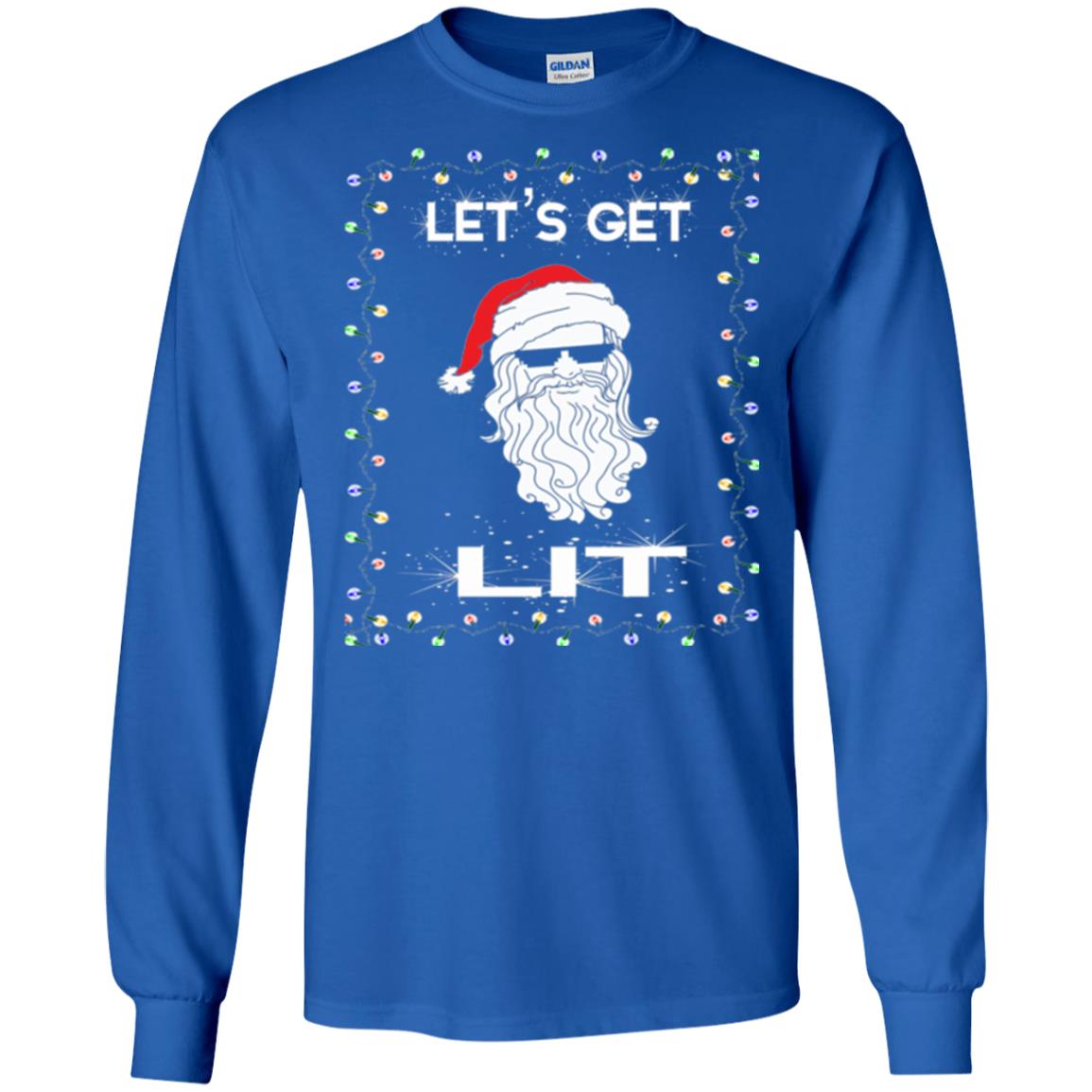 Christmas T-shirt Let_s Get Lit Royal