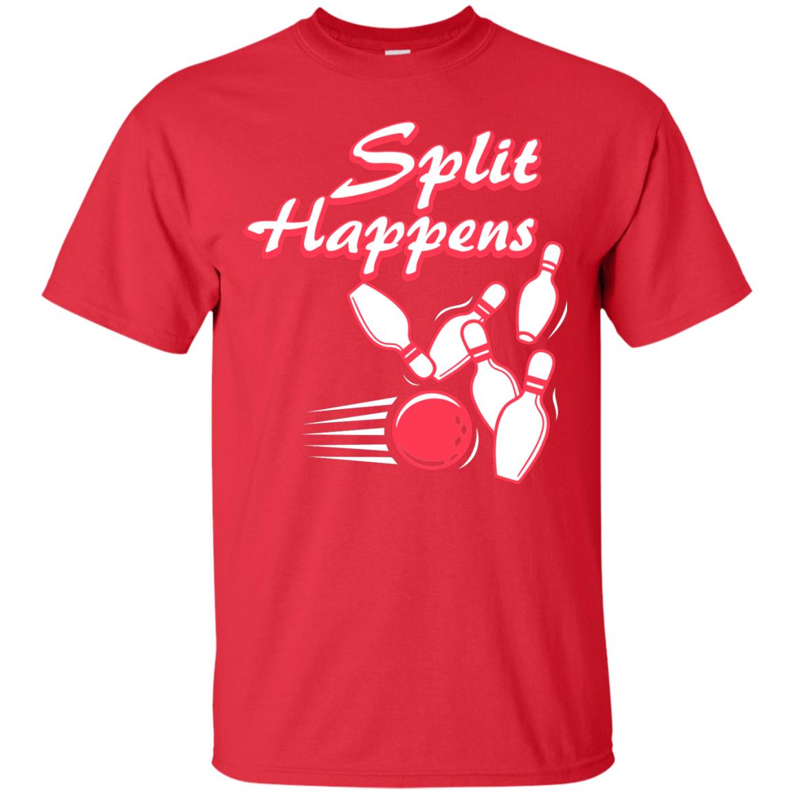 Bowling Lover T-shirt Split Happens Red