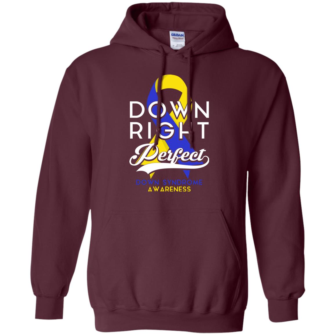 Down Right Perfect Down Syndrome Awareness T-shirt Maroon