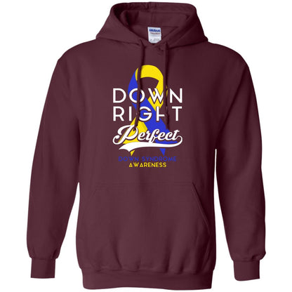 Down Right Perfect Down Syndrome Awareness T-shirt Maroon